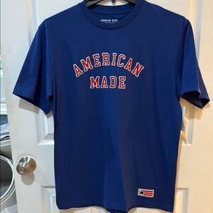 American Giant Blue Short Sleeve Tee American Made NWT! Patriotic 🇺🇸